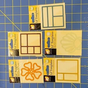 Lil Templates PapercraftEmbossing Stencil Trace embellishments lot of 5